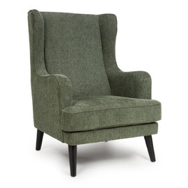 Nirevo Fabric Accent Chair with Black Legs in Green