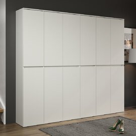 Nitra Wooden Hallway Storage Cabinet With 12 Doors In White