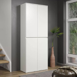 Nitra Wooden Hallway Storage Cabinet With 4 Doors In White