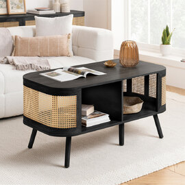 Niven Wooden Coffee Table in Black