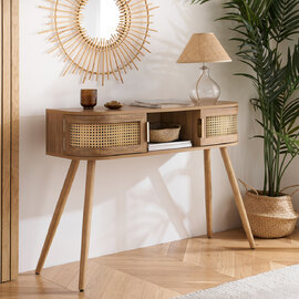 Niven Wooden Console Table in Oak