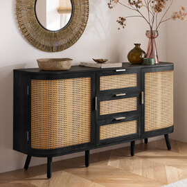 Niven Wooden Sideboard in Black