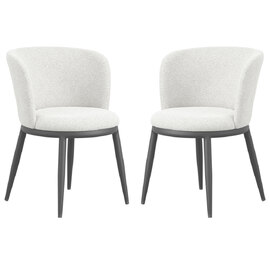 Nixa Ivory Velvet Dining Chairs In Pair