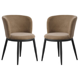 Nixa Mole Velvet Dining Chairs In Pair