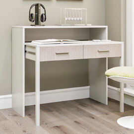 Norelo Wooden Laptop Desk with Adjustable Drawer in White
