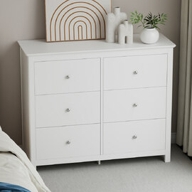 Norton Wooden Chest Of 6 Drawers - White