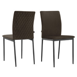 Norzen Mink Brown Velvet Dining Chairs in Pair