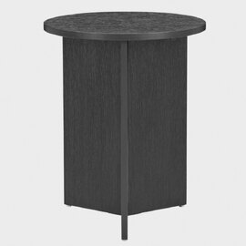 Novato Wooden Round Side Table In Black