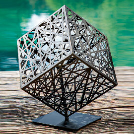 Noxel Metal Abstract Geometric Sculpture in Black