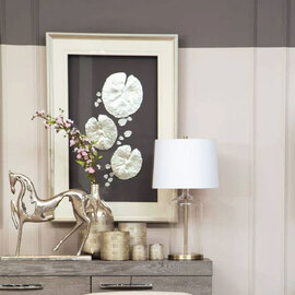 Noxen Silver Leaf Design Framed Wall Art