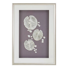 Noxen Silver Leaf Design Wall Art with Wooden Frame