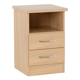 Mack Wooden Bedside Cabinet With 2 Drawers In Sonoma Oak