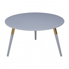 Nusakan Wooden Coffee Table In Light Grey And Gold
