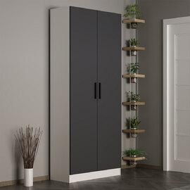 Nylor Wooden Hallway Storage Furniture with 2 Doors in Anthracite