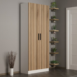 Nylor Wooden Hallway Storage Furniture with 2 Doors in Walnut