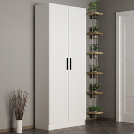 Nylor Wooden Hallway Storage Furniture with 2 Doors in White