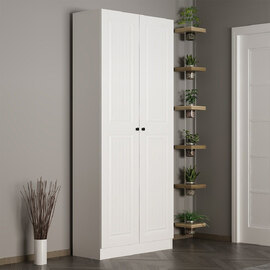 Nylor Wooden Hallway Storage Furniture with 2 Panel Doors in White