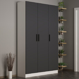 Nylor Wooden Hallway Storage Furniture with 3 Doors in Anthracite