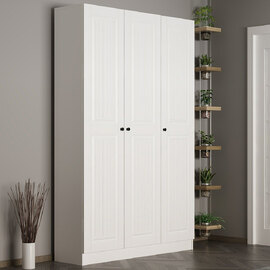 Nylor Wooden Hallway Storage Furniture with 3 Panel Doors in White