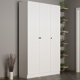 Nylor Wooden Hallway Storage Furniture with 3 Slatted Panel Doors in White