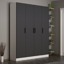 Nylor Wooden Hallway Storage Furniture with 4 Doors in Anthracite