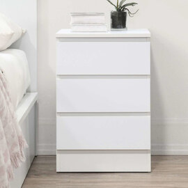 Oakley Wooden Bedside Cabinet With 3 Drawers In White