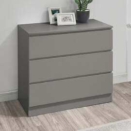 Oakley Wooden Chest Of 3 Drawers In Grey