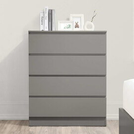 Oakley Wooden Chest Of 4 Drawers in Grey