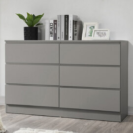 Oakley Wooden Chest Of 6 Drawers In Grey