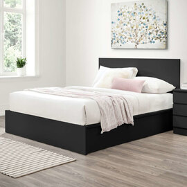 Oakley Wooden Ottoman Storage King Bed In Black