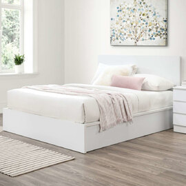 Oakley Wooden Ottoman Storage King Bed In White