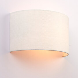 Obi Linen Wall Light In Vintage White