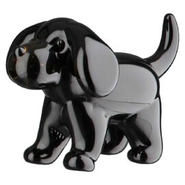 Ocala Glass Small Dog Sculpture In Black And Brown