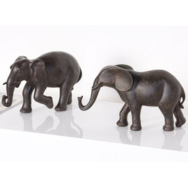 Ocala Polyresin Set Of 2 Elephant Sculpture In Brown