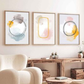 Oceanica Wooden 20x30cm Equilibrium Wall Art Frame Set of 3 in Multicolour