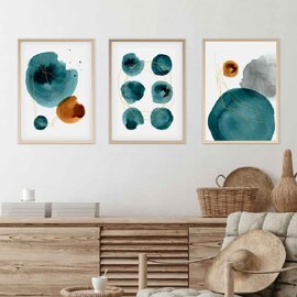 Oceanica Wooden 20x30cm Ethereal Deep Gallery Wall Frame Set of 3 in Multicolour