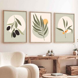 Oceanica Wooden 30x40cm Botanicals Wall Frame Set of 3 in Multicolour