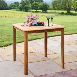 Ocevara Garden Acacia Wood Square Dining Table in Golden Brown