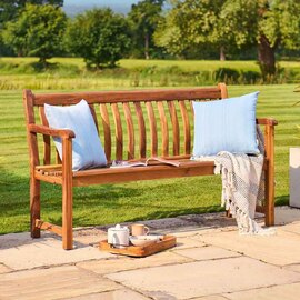 Ocevara Outdoor Wooden Seating Bench 4Ft in Golden Brown