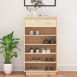 Ochoa Solid Pinewood Shoe Storage Rack In Natural