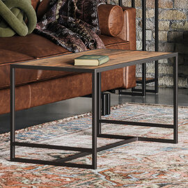 Olbia Wooden Coffee Table With Metal Frame In Oak