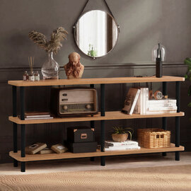 Olivara Small Wooden Display Unit in Atlantic Pine and Black