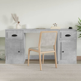 Oliver Computer Desk With 2 Doors 2 Drawers In Concrete Effect