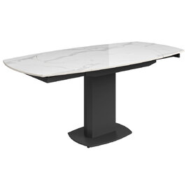 Oliver Sintered Ceramic Extending Dining Table In Gloss White