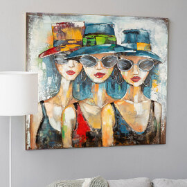 Omvara Metal Red Lips 3 Women Wall Art in Multicolour
