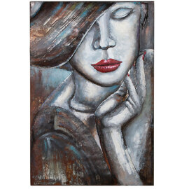 Omvara Metal Women Wall Art in Brown and White
