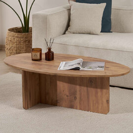 Onara Oval Wooden Coffee Table in Atlantic Pine