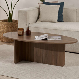Onara Oval Wooden Coffee Table in Walnut
