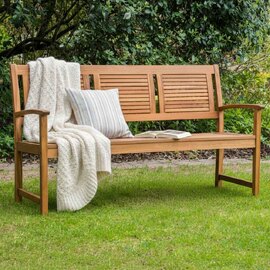 Onda Outdoor Wooden Seating Bench in Oak