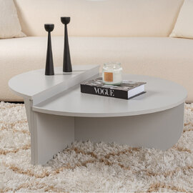 Onelio Oval Wooden Nest Of 2 Coffee Table in Grey